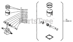 Shindaiwa GP 25 - Shindaiwa Water Pump Piston Assembly