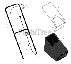Murray 204210x50D - Murray 20" Walk-Behind Mower (2004) Handle &amp; Bag Assembly