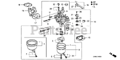 Honda GX270 HA (GCAB) - Honda Engine, Made in Japan (SN: GCAB-1000001 - GCAB-1999999) CARBURETOR (1)