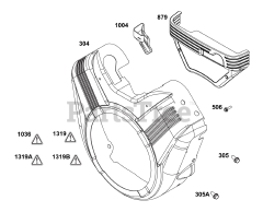 Briggs & Stratton 305447-0612-B5 - Briggs & Stratton Horizontal Engine Blower Housing Group