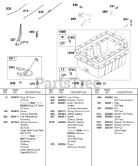 Briggs & Stratton 430447-0205-E2 - Briggs & Stratton Horizontal Engine Control Bracket, Springs, Oil Pan, Oil Pump Screen