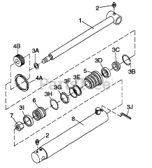 Cub Cadet 407 (590-407-100) - Cub Cadet Backhoe 2-1/2" Bore Hydraulic Boom &amp; Dipperstick Cylinders