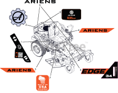 Ariens 915338 - Ariens Edge 34" Zero-Turn Mower, Ariens AX 635cc engine (SN: 000101 - 000999)