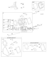 Briggs & Stratton 20E412-0100-E1 - Briggs & Stratton Horizontal Engine Cylinder Head, Gasket Set - Engine, Gasket Set - Valve, Valves