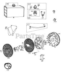 Briggs & Stratton 401417-0163-XX - Briggs & Stratton Horizontal Engine Fuel Tank,Flywheel,Screens