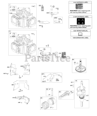 Briggs & Stratton 44T977-0013-G1 - Briggs & Stratton Vertical Engine Cylinder, Crankshaft, Camshaft, Air Guides
