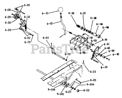 Toro 1-0465 - Toro Lawn Tractor, 12hp (1973) Parts List For 6.050 Brake Clutch Speed Control Linkage (6.5)