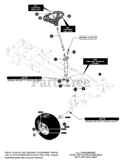 Scotts 42502x8C - Scotts 42" Lawn Tractor (2000) Steering Assembly