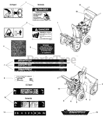 Snapper 924IE (1695314) - Snapper 24" Snow Thrower, 9hp (2008)
