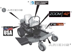 Ariens 915211 - Ariens Zoom 34" Zero-Turn Mower, 19hp Kohler Twin (SN: 000101 & Above) Decals - Style