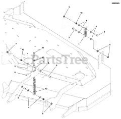 Ferris IS 2100Z (5901585) - Ferris IS2100Z Series 52" Zero-Turn Mower, 26hp Briggs & Stratton, CARB 52" Mower Deck Group - Hanger Chains