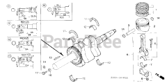 Honda GX360 K1 DD/A (GA01) - Honda Engine, Made in Japan (SN: GA01-1400001 - GA01-9999999) CRANKSHAFT@PISTON