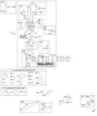 Briggs & Stratton 31B775-0122-E2 - Briggs & Stratton Vertical Engine Carburetor, Fuel Supply, Kit - Carburetor Overhaul