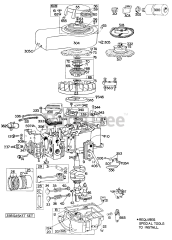 Briggs & Stratton 141702-5015-32 - Briggs & Stratton Vertical Engine Cyl,Muffler,Piston,Sump,Rewind