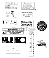 Scag SMTC-40 - Scag Tiger Cub 40" Mower Deck (SN: 6640000 - 6649999) Replacement Decals And Information Plates (Part 1)