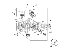 Cub Cadet GT 1054 (14AK94AK056) - Cub Cadet 54" Garden Tractor (2013) Kohler SV740-3002 Oil Pan &amp; Lubrication