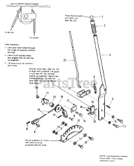 Allis-Chalmers 912 (1690655) - Allis-Chalmers Garden Tractor, 12hp Lift Lever &amp; Cable Group