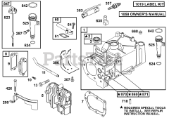 Briggs & Stratton 10C902-2002-E1 - Briggs & Stratton Vertical Engine Oil Fill, Head, Cylinder Assembly