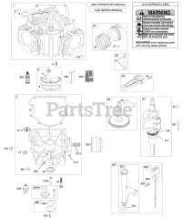 Briggs & Stratton 441677-0136-E1 - Briggs & Stratton Vertical Engine Camshaft, Crankshaft, Cylinder, Engine Sump, Lubrication, Piston, Rings, Connecting Rod