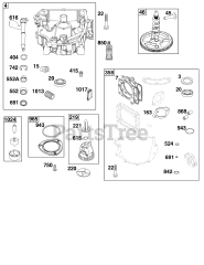 Briggs & Stratton 40R677-0007-B5 - Briggs & Stratton Vertical Engine Crankcase Cover/Sump Group