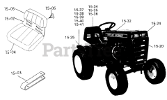 Toro 1-0385 (C-160) - Toro Lawn Tractor (1974) Seats, Decals, Misc. Trim