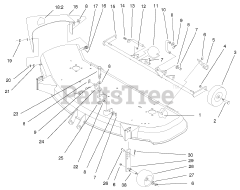Toro 78268 - Toro 48" Side-Discharge Mower Deck for 260 Series Tractors (SN: 210000001 - 210999999) (2001)