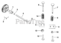 Kohler M8-301500 - Kohler Magnum Engine, Basic Version, 8hp, 6kW Camshaft &amp; Valves 4-2-73 TP-2201-C
