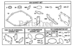 Briggs & Stratton 12S702-0663-01 - Briggs & Stratton Vertical Engine Gasket Sets