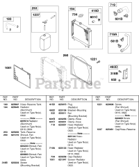 Briggs & Stratton 589447-0308-E2 - Briggs & Stratton Horizontal Engine Radiator, Hoses