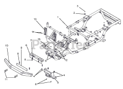 Ariens 996148 - Ariens Contractor 4WD Utility Vehicle, Subaru EH65 (SN: 020000 & Above) Main Frame and Bumper