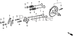 Honda GX160 K1 QX (GC02) - Honda Engine, Made in Japan (SN: GC02-2000001 - GC02-8669999) CAMSHAFT