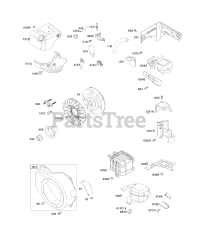 Briggs & Stratton 12D103-0140-E8 - Briggs & Stratton Horizontal Engine Blower Housing/Shrouds, Exhaust System, Flywheel