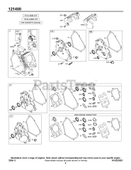 Briggs & Stratton 121412-0175-E2 - Briggs & Stratton Horizontal Engine Crankcase Cover/Sumps, Cylinder Group, Kits/Gasket - Engine
