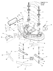 Snapper 1695140 - Snapper 44" Mower Deck 44" Mower Deck - Housing, Arbors &amp; Blades Group