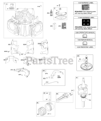 Briggs & Stratton 401577-0724-E1 - Briggs & Stratton Vertical Engine Cylinder, Crankshaft, Camshaft, Air Guides, Piston, Rings, Connecting Rod