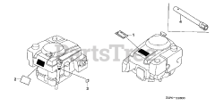 Honda GXV340 UA2 DX3 (GJAMA) - Honda Engine, Made in USA (SN: GJAMA-1000001 - GJAMA-9999999) LABEL + TOOL