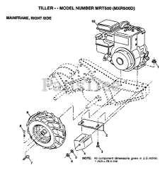 Maxim MX R500 D - Maxim Tiller MAINFRAME, RIGHT