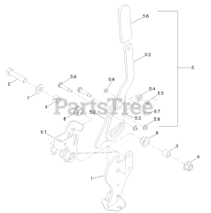 Exmark LZX740KC606CA - Exmark 60" Lazer Z X-Series Zero-Turn Mower, Kohler, CARB (SN: 312000000 - 312999999) (2012) Parking Brake Handle Assembly No. 116-7551