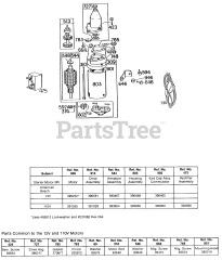 Briggs & Stratton 130902-0654-XX - Briggs & Stratton Vertical Engine Electric Starter and Chart