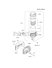 Kawasaki FJ180V-BS36 - Kawasaki Engine AIR-FILTER/MUFFLER