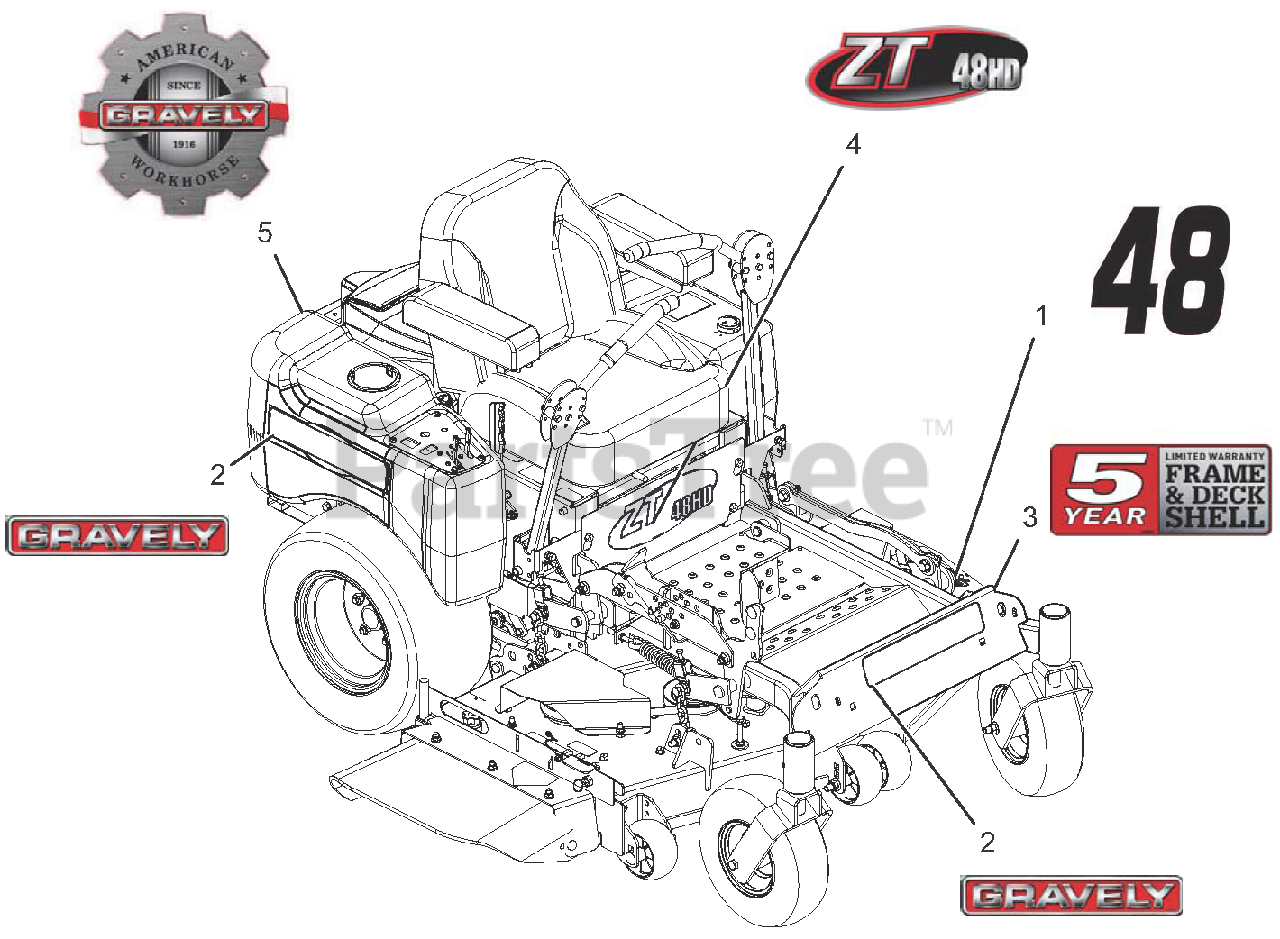 Gravely 991082 (ZT 48 HD) - Gravely 48