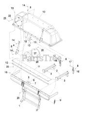 Exmark LZUV2B - Exmark Ultra Vac Twin Bagger for Lazer Z Mower (SN: 000790000 - 000849999) (2009) LZUV3B - Hood &amp; Frame Assembly 109-6140