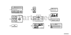 Honda GX200 UT VS17 (GCAHT) - Honda Engine, Made in Thailand (SN: GCAHT-1000001 - GCAHT-9999999) OTHER PARTS (2) (LABEL)
