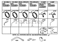 Briggs & Stratton 161432-0127-01 - Briggs & Stratton Horizontal Engine Alternator Chart