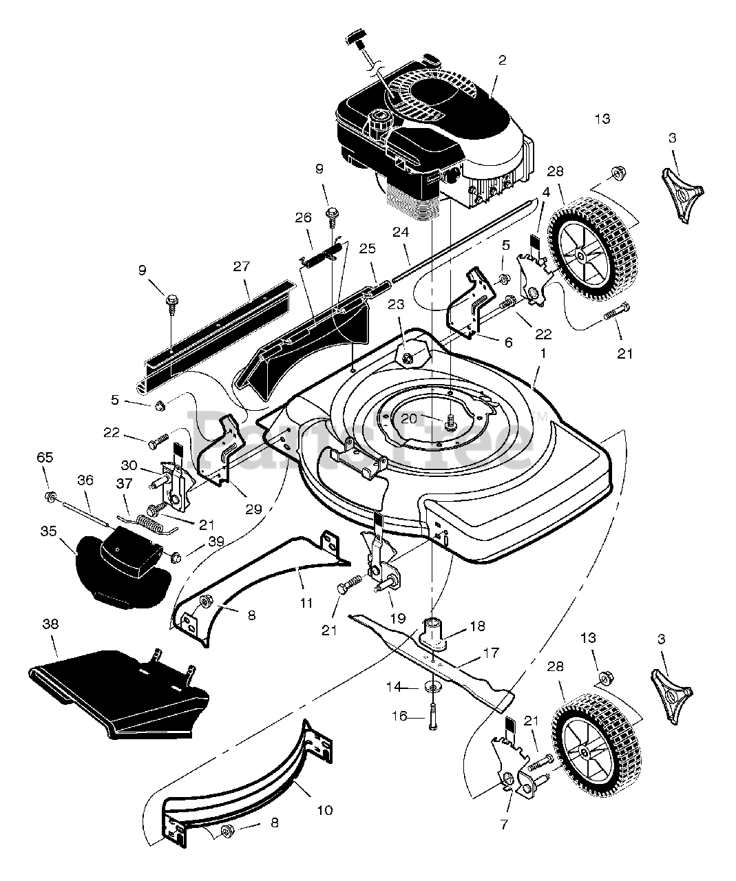 Briggs & Stratton 222310x83A - Briggs & Stratton 22" Walk-Behind Mower (2005) Mower Housing Assembly