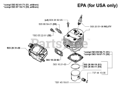 Husqvarna 51 EPA - Husqvarna Chainsaw (1998-06) Piston/Cylinder