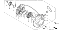 Honda GX100 KRB1/A (GCANM) - Honda Engine, Made in Japan (SN: GCANM-1300001 - GCANM-9999999) RECOIL STARTER (RAMMER)