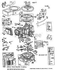 Toro 70080 (10-32) - Toro Recycler Rear-Engine Riding Mower (SN: 049000001 - 049999999) (1994) Briggs  Stratton Model No. 286707-0119-01