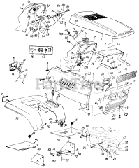 MTD 132-809H314 - MTD Lawn Tractor (1992) (Power Tech) (Power Equipment) Hood, Grille, Side Panel &amp; Rear Fender
