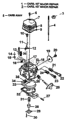 Green Machine 1900 E - Green Machine Edger Carburetor
